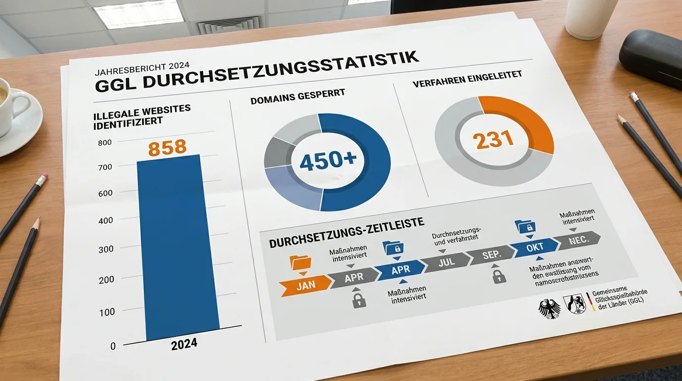 GGL Durchsetzung gegen illegale Wettanbieter 2024: Verfahren, Website-Sperrungen und Enforcement-Statistiken für den deutschen Wettmarkt