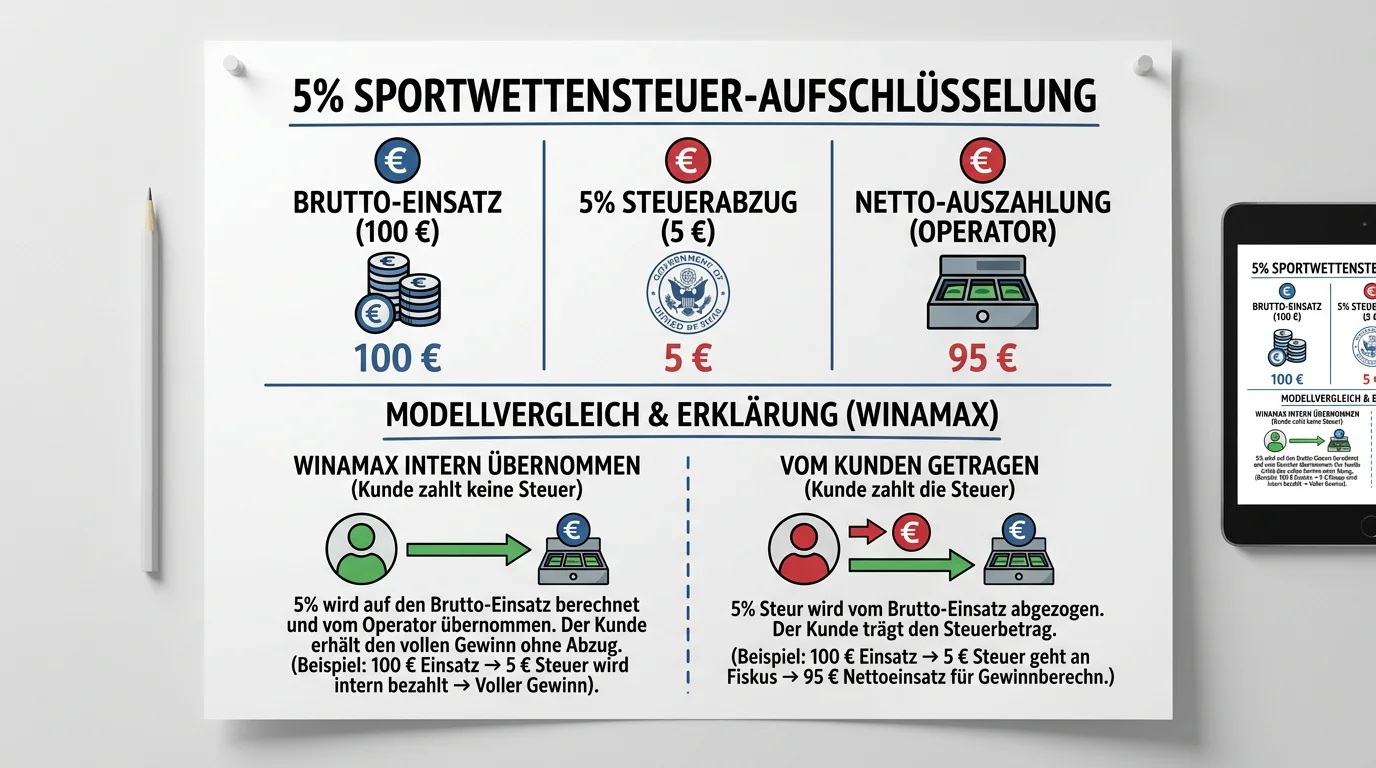 Basketball Sportwettensteuer Deutschland: 5% Steuer auf Wetteinsätze, Anbieter-Steuermodelle und Auswirkung auf effektive Auszahlungsquoten