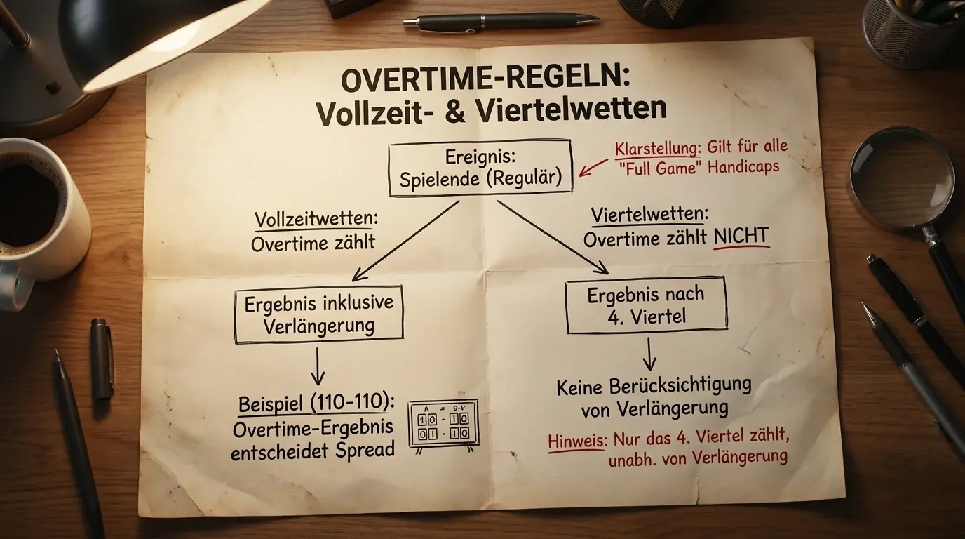 Overtime-Regelung bei Basketball Wetten erklärt: Vollzeit- vs. Viertelwetten, Handicap-Overtime-Behandlung für deutsche Sportwetter