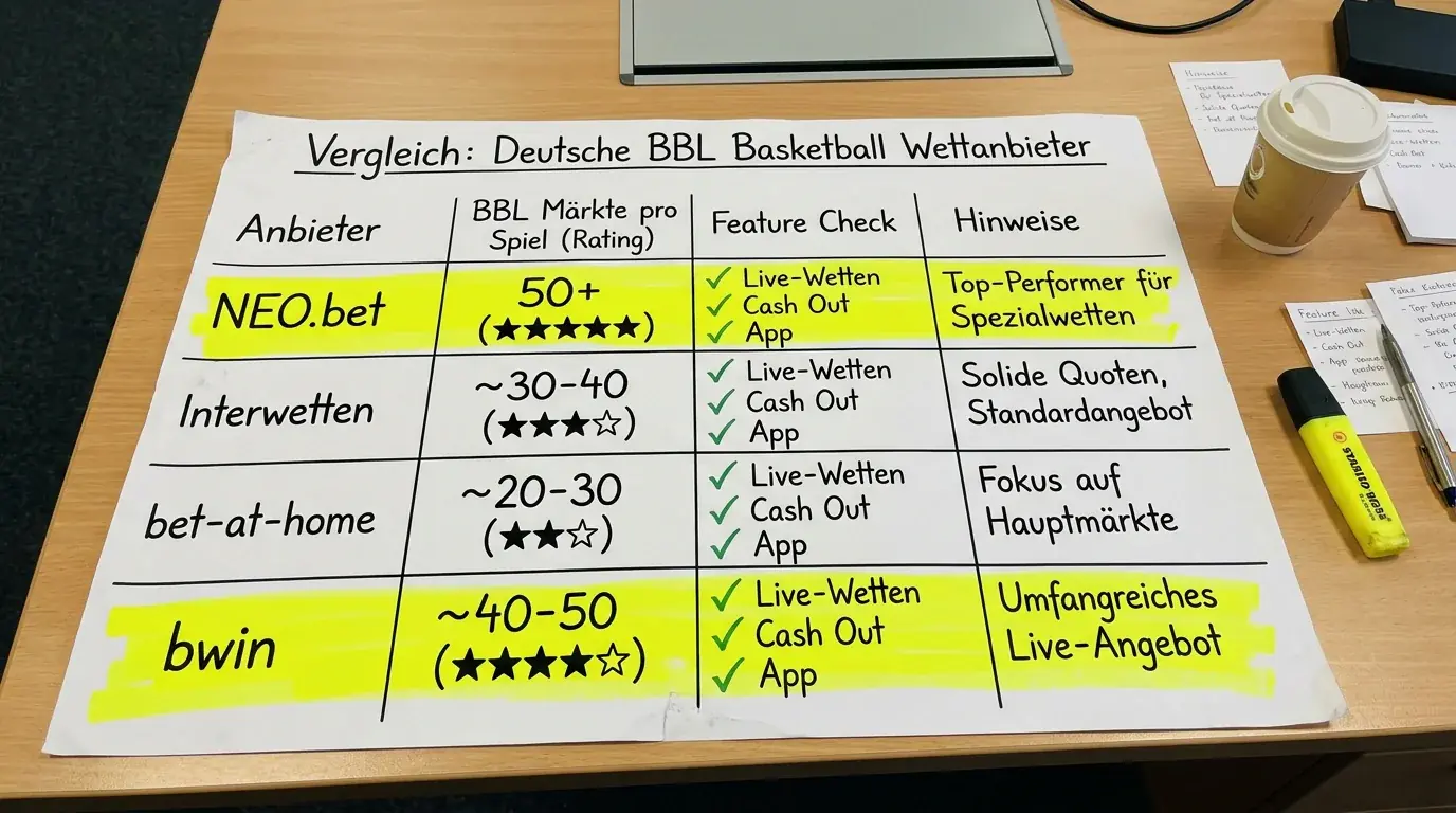 BBL Wettanbieter Vergleich 2026: NEO.bet, Interwetten und weitere Top-Buchmacher für easyCredit Basketball Bundesliga Wetten