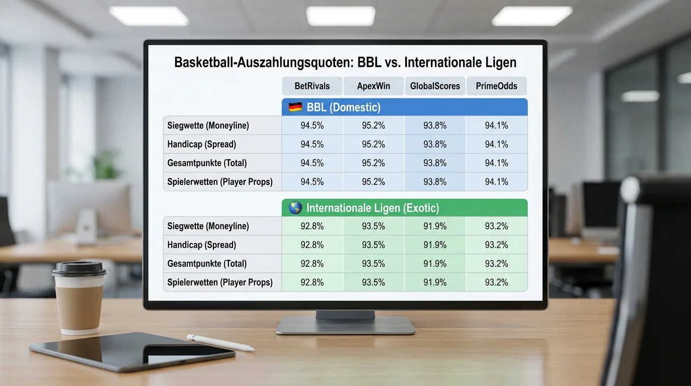 bet-at-home Basketball Auszahlungsquoten Benchmark – BBL und internationale Ligen im Vergleich