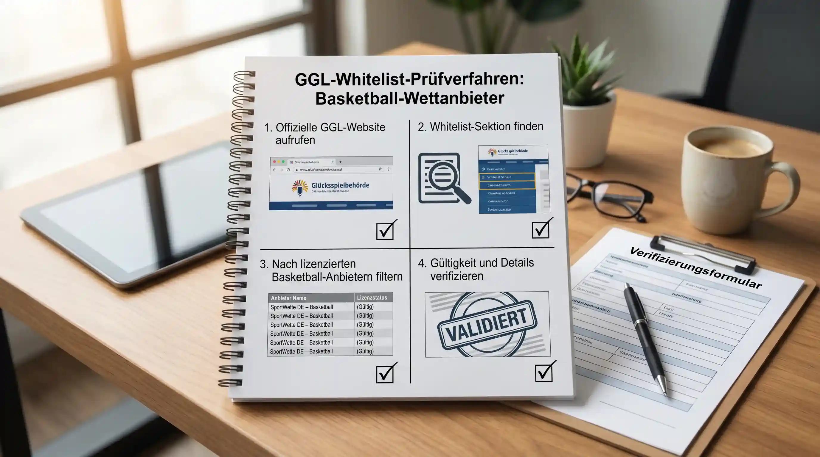 Schritt-für-Schritt-Anleitung zum Prüfen eines Basketball-Wettanbieters auf der GGL Whitelist