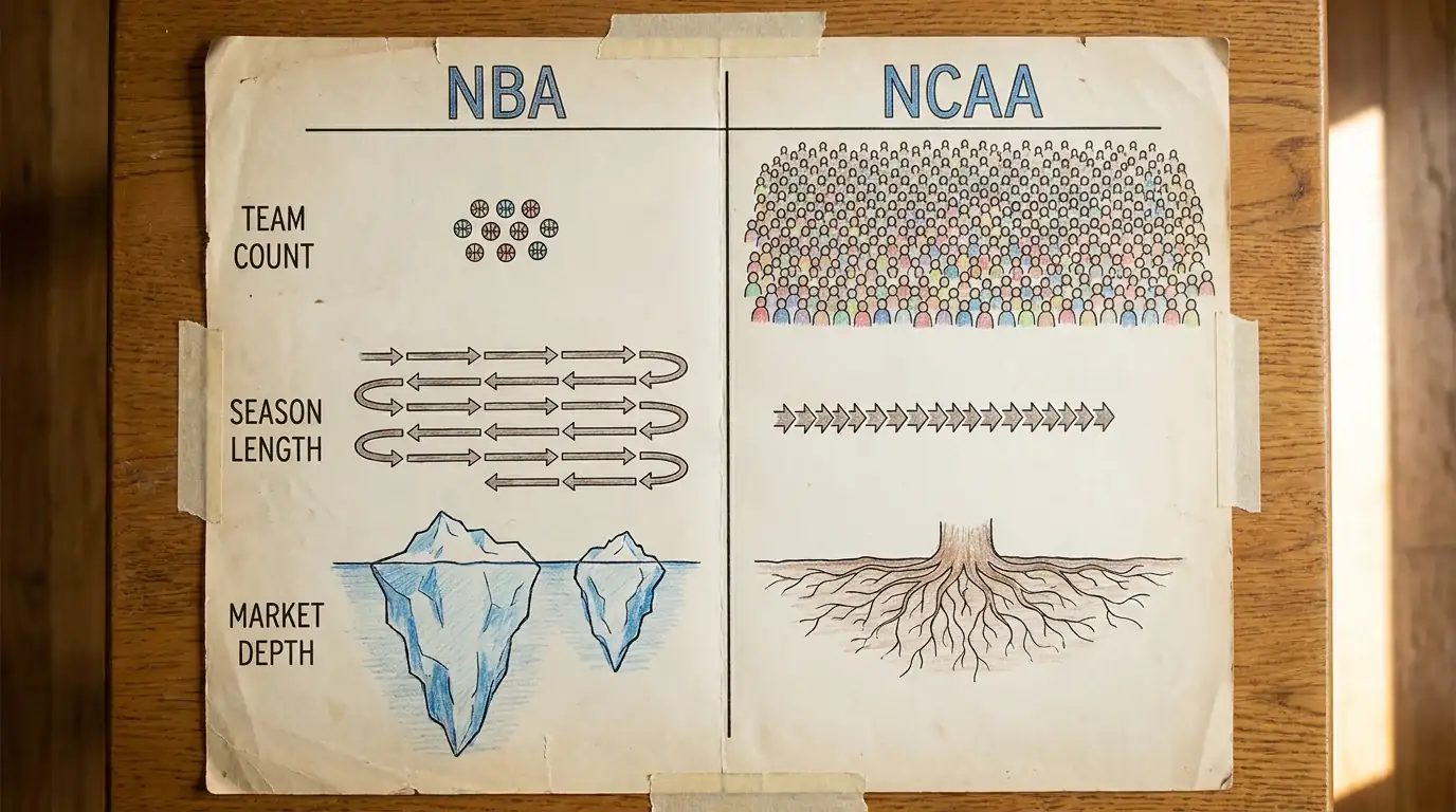 Vergleich NBA und NCAA Wetten – Unterschiede bei Markttiefe, Quoten und Saisonrhythmus