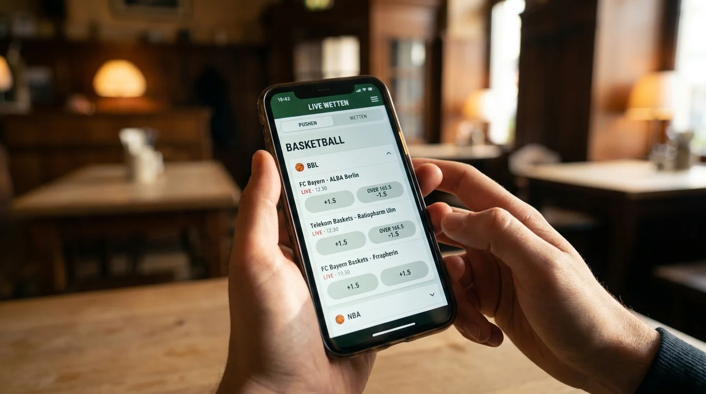 NEO.bet App Benutzeroberfläche für Basketball Live-Wetten auf Smartphone