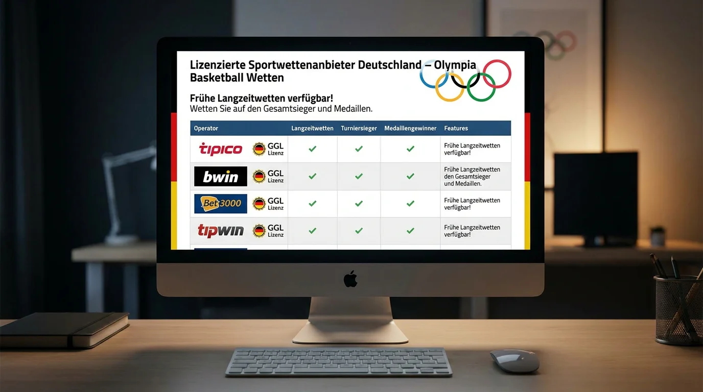 Deutsche GGL-lizenzierte Wettanbieter für Olympia-Basketball-Märkte und Langzeitwetten