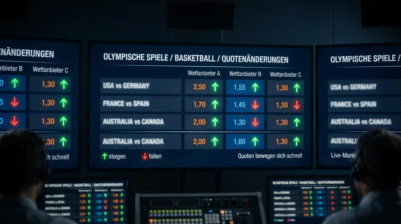 Quoten-Dynamik bei olympischem Basketball durch Rotation, Langzeitwetten und sparsame Direktvergleiche